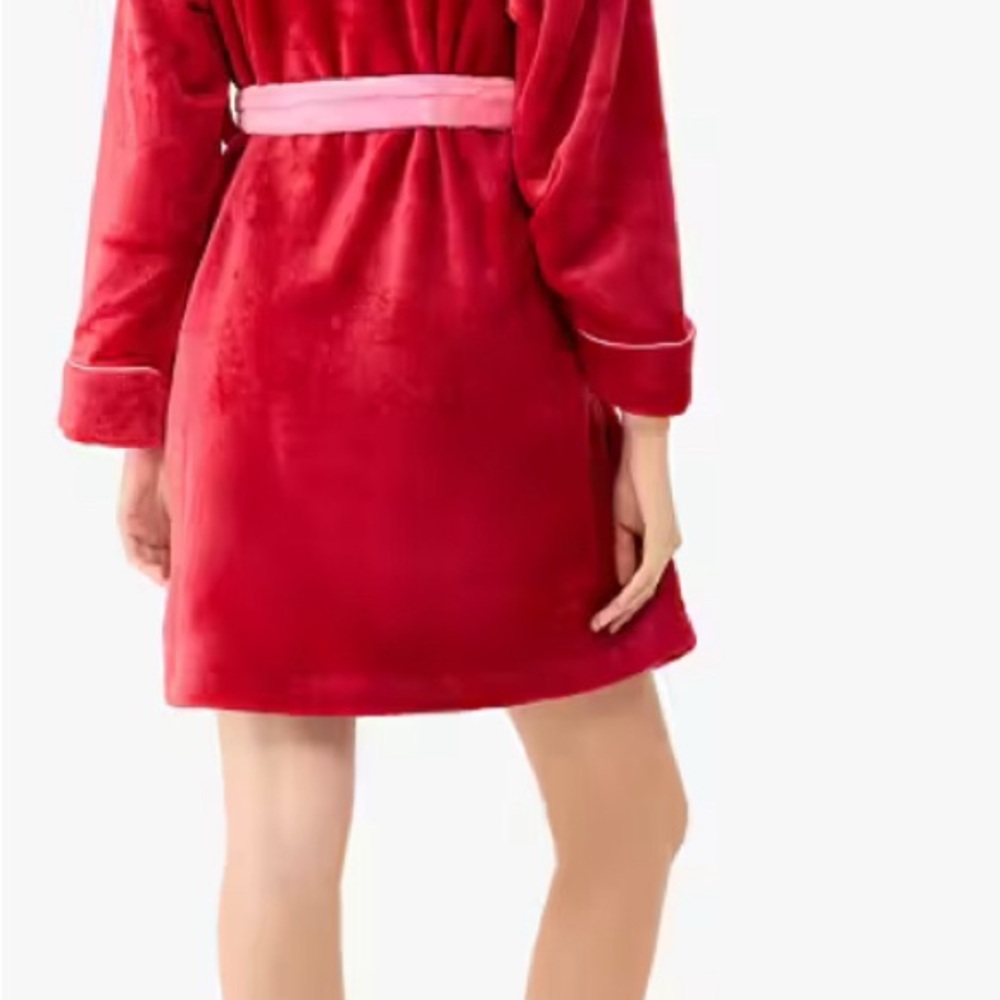 New Kate Spade Red & Pink Chenille Robe - Picture 2 of 5